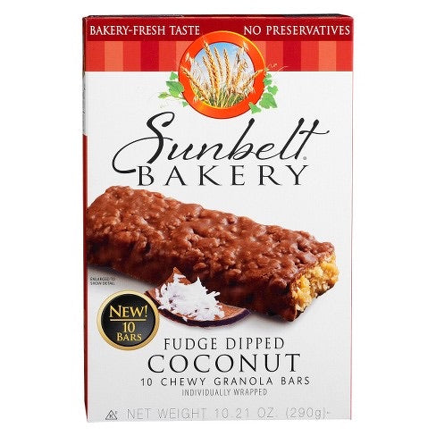 Fudge Dipped Coconut Granola Bar